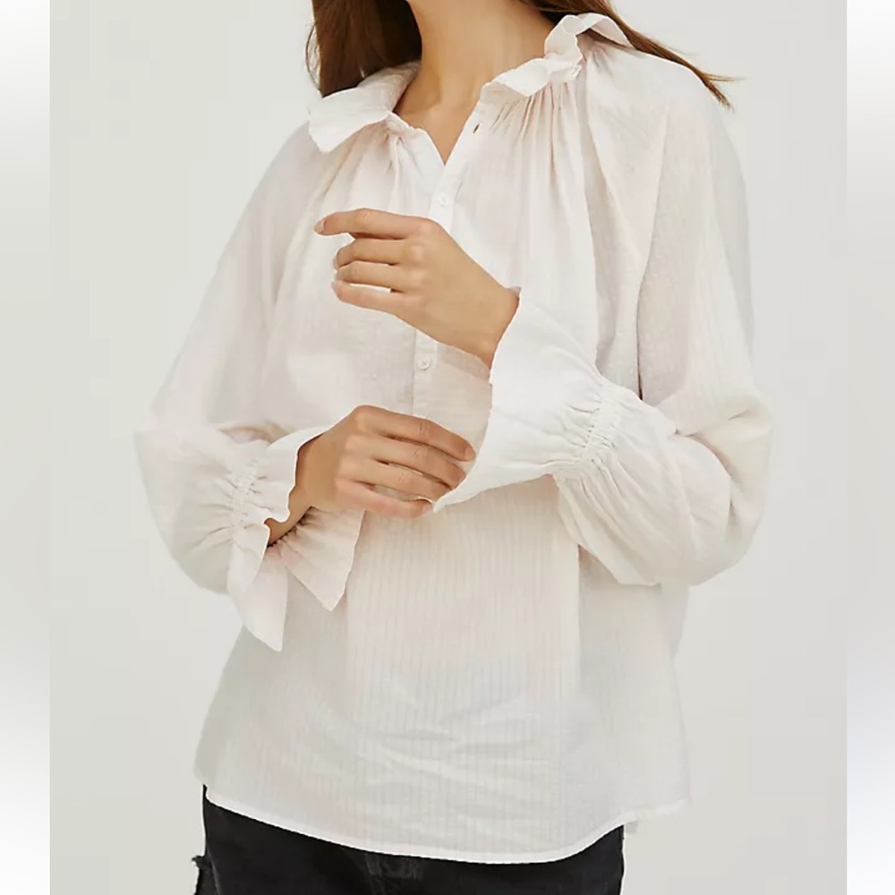 Citizens of Humanity Ruffle Neck Button down Anthropologie
